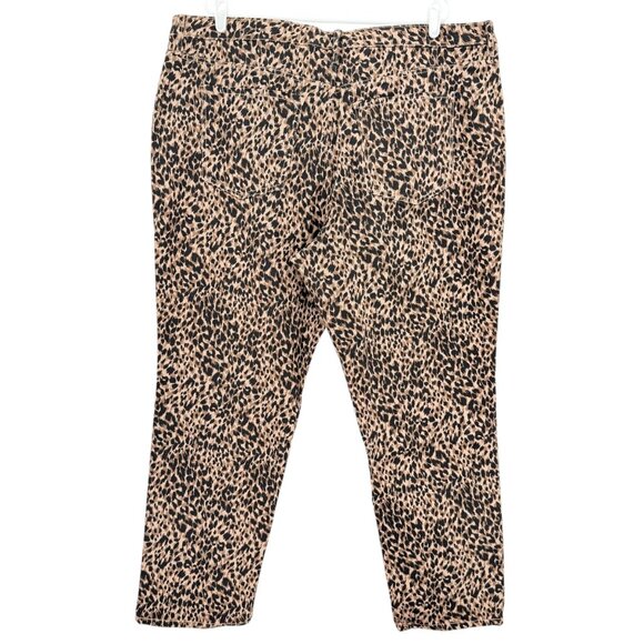 Terra & Sky Womens Straight Stretch Brown Black Leopard Denim Jeans Plus 22W NWT - Picture 2 of 10
